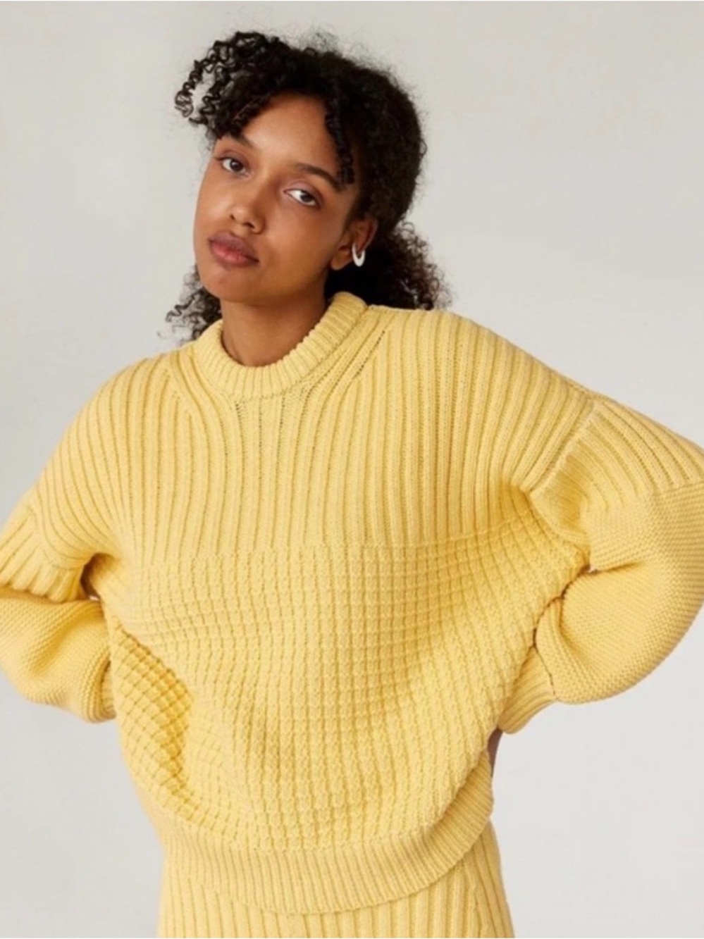 The Knotty Ones Organic Cotton Sweater Yellow One Size